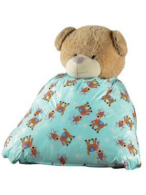 Holiday Time Giant Blue Reindeer 36" Gift Bag Snow Big Large Sack Christmas Bear